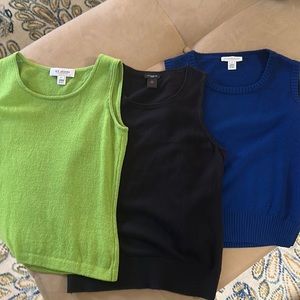 2 St John & 1 Ann Taylor sweater shell tops petite small